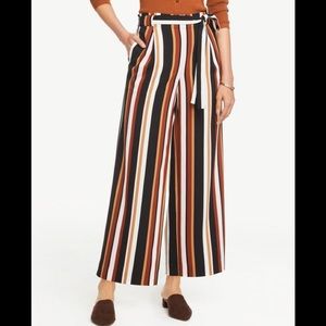 Ann Taylor striped tie waist striped pant